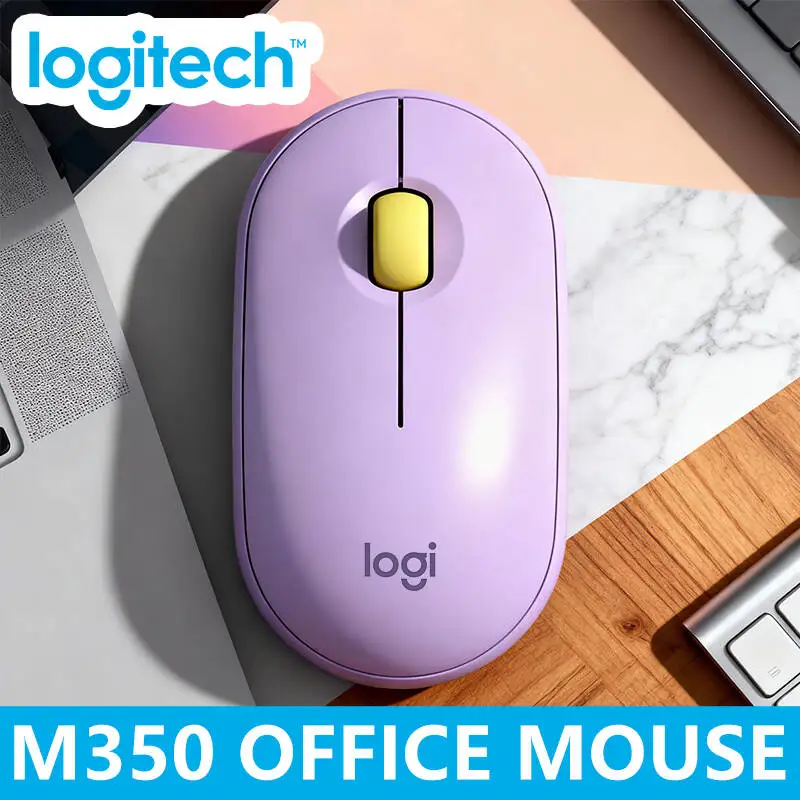 

Беспроводная бесшумная мышь Logitech M350, милый ноутбук для мальчиков и девочек, домашний офис, легкий, удобный, портативный