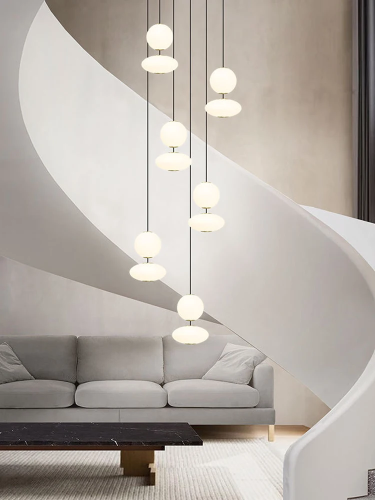 Staircase Chandelier Modern Minimalist Internet Celebrity Rotating Duplex LOFT Creative Hotel Villa Staircase Combination Long C