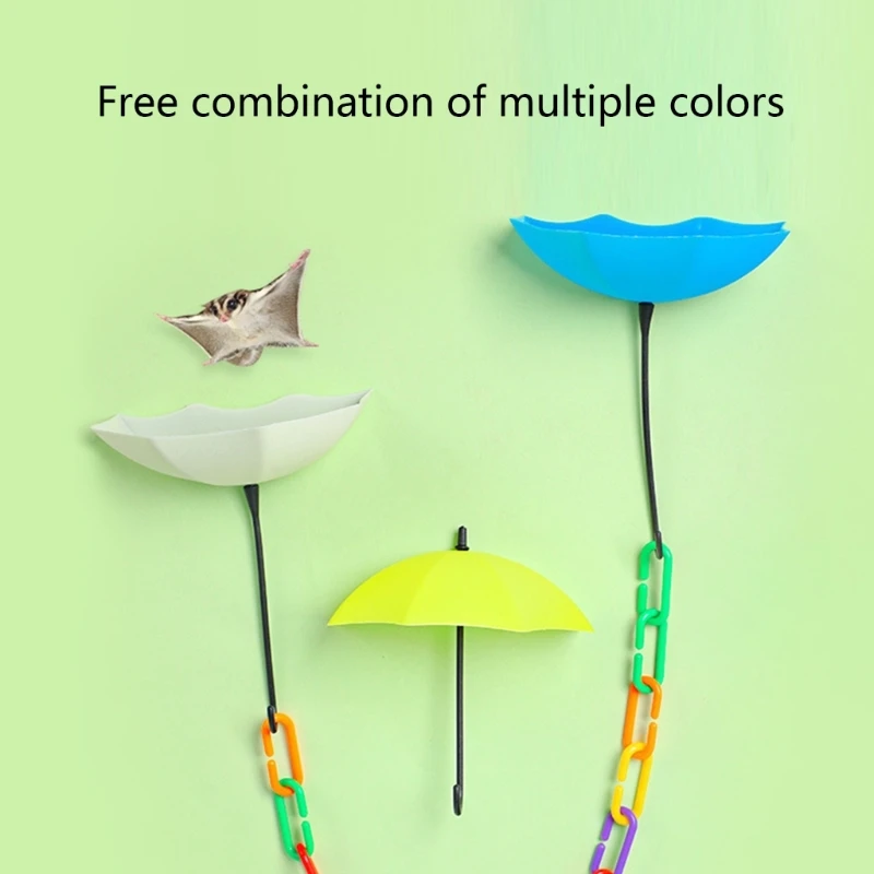 3Pcs Sugar Glider Toy Flying Training Umbrella Jumping Platform 4.9ft Bright Color Climbing Chain Accessories