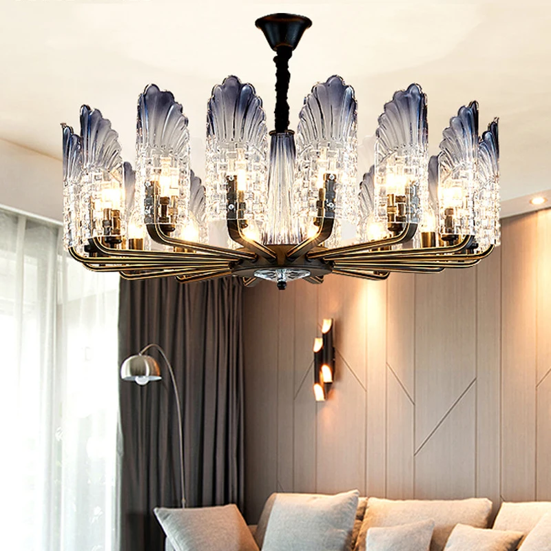 BOSSEN LED Minimalist Jellyfish Chandelier, Iron Lustre Home Decorations Living Room Bedroom Dining Room Chandelier.