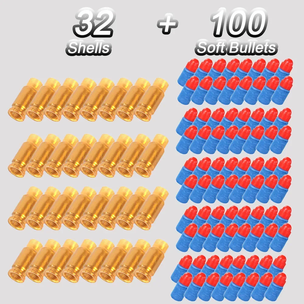 Y100 رصاصات رغوة لينة + 32 قذيفة كرات الطلاء مسدس لعبة كولت مسدس ألعاب الرماية لعب الاطفال دروبشيب Shopify #1