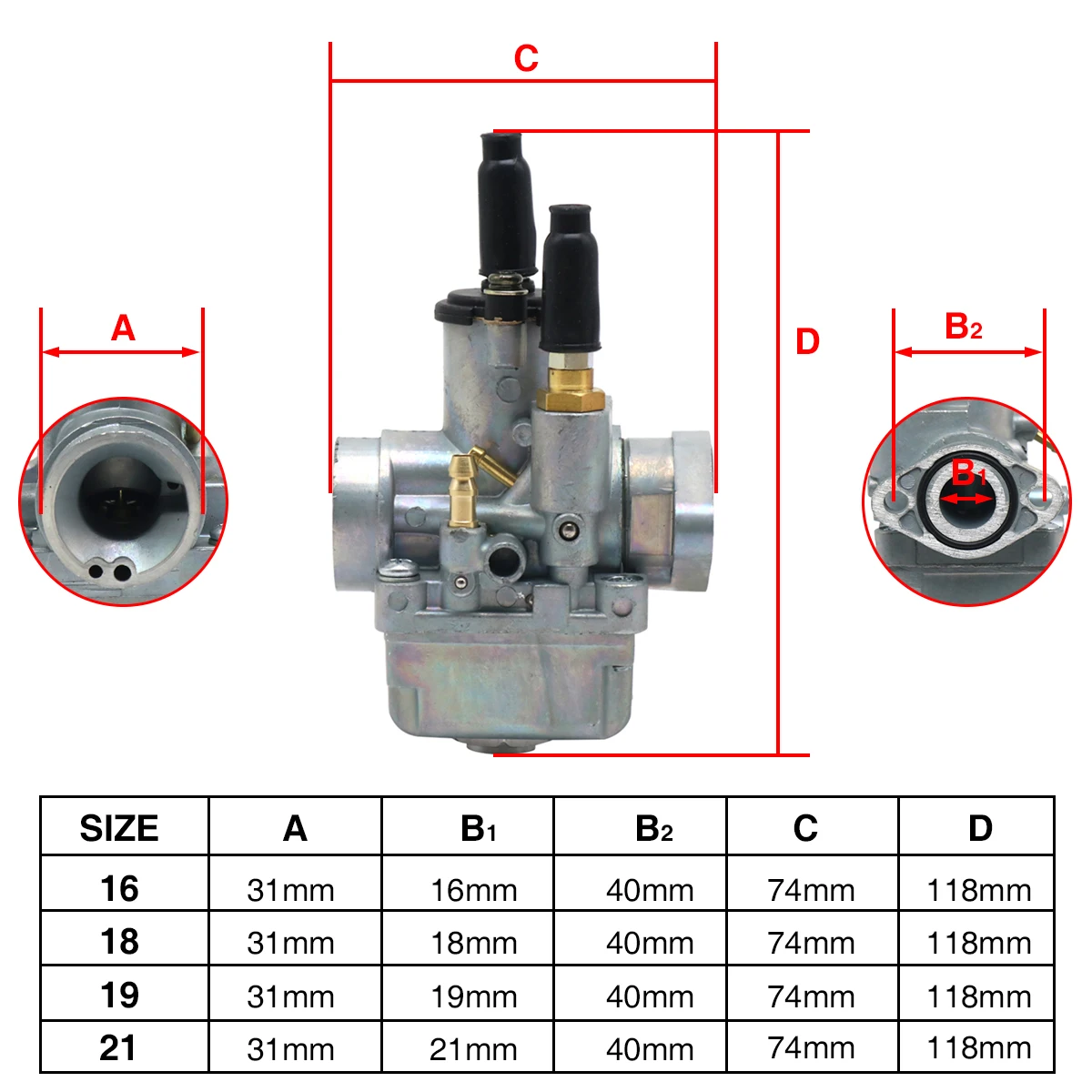 Alconstar-Motorcycle AMAL Carburetor AMAL Vergaser 16/18/19/21mm Carburador Carburateur Carb fit for SIMSON S50 S51 KR51 SR50