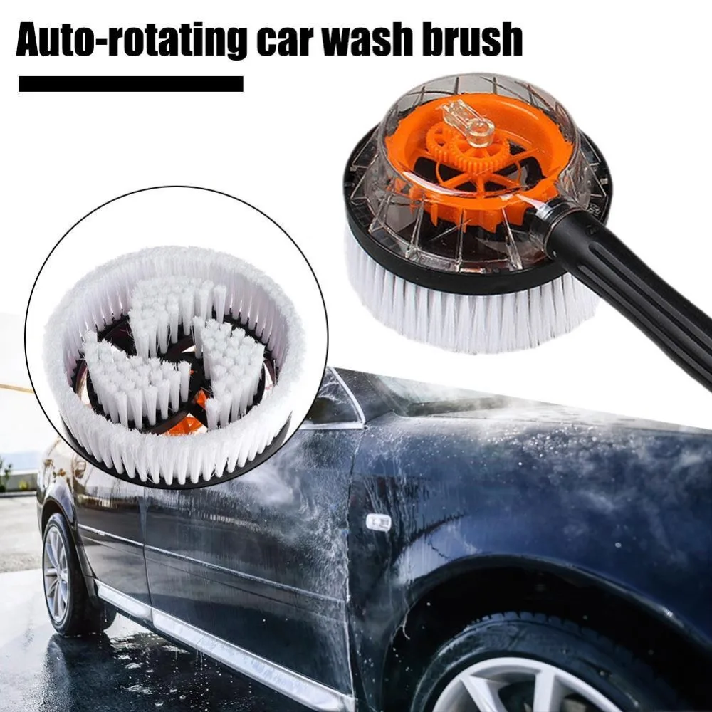 1 Pc High Pressure Car Wash Brush Portable Soft Bristled Round Head Brush Auto-Rotating Car Washing Brush Car Washer Accessories