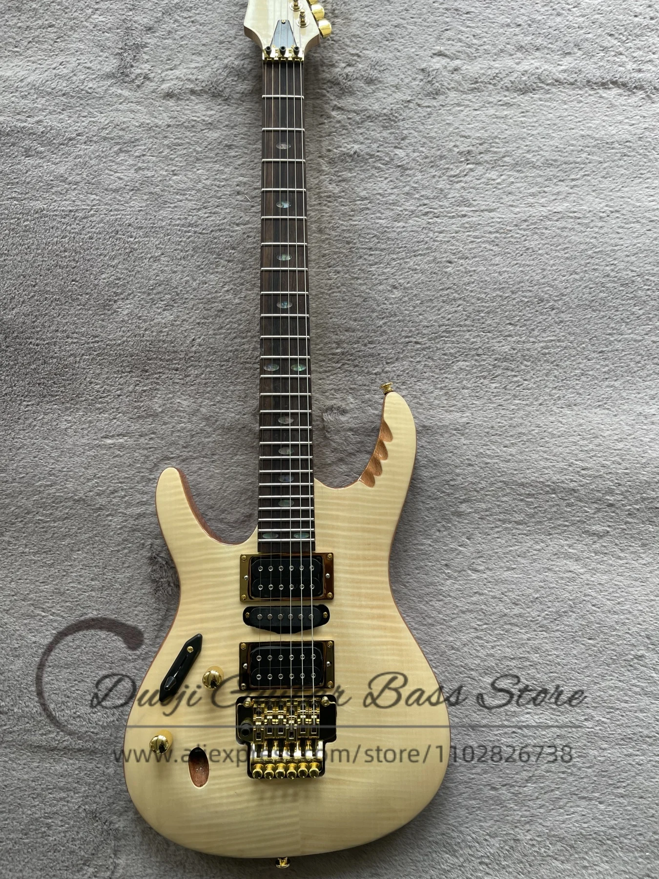 

Гитара для левой руки, гриф из натурального дерева, электрогитара, тонкий корпус, тремоло-бридж, гриф из палисандра, настраиваемый