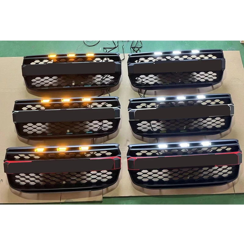 Maschera paraurti anteriore griglia modificata per Ford Ranger T9 2022 2023 versione Standard XL XL + XLS LED Racing Grill ABS nero