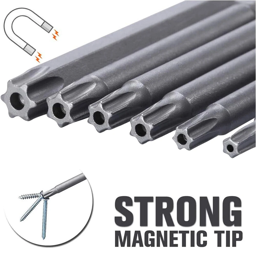 Image of 11-teiliges T6-T40 Torx-Sicherheits-Bit-Set aus S2-Stahl, magnetischer Sternschraubendreher-Satz für Shark-Staubsauger, 50/100 mm
