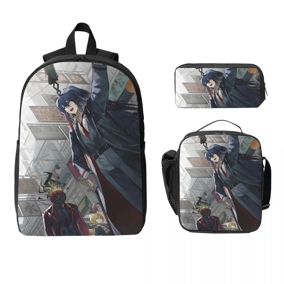 3Pcs Limbus Company School bags Set for Boy Girl Pencil Boxes Backpack Sets with Lunch Box For School Students Knapsack