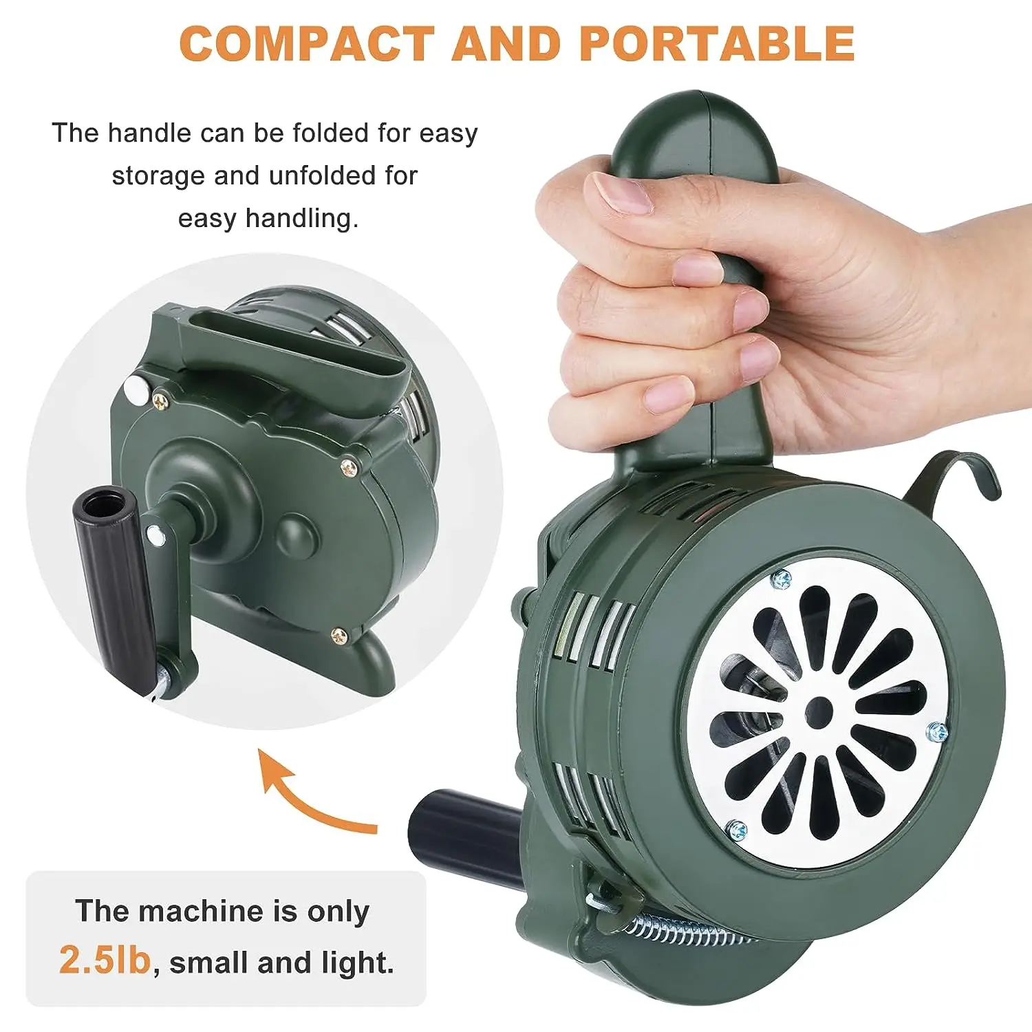 Hand Crank Siren Horn 110dB Manual Operated Metal Alarm Air Raid Emergency Safety DQ-Drop