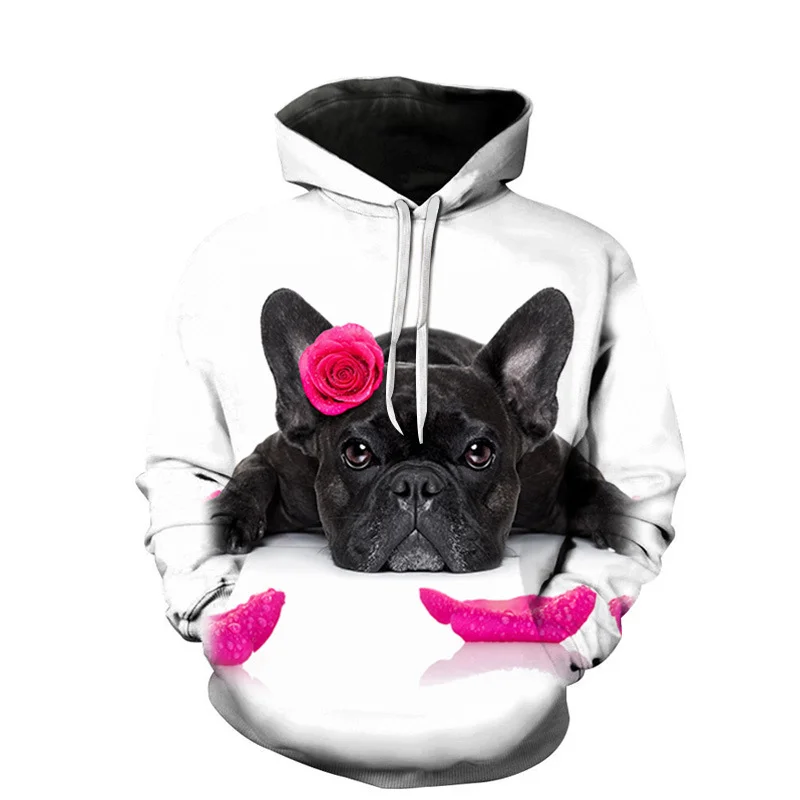 

3D Printing Spring and Autumn Sports Shirt Casual Shirt Men's and Women's Pug Pet Pullover Hip Hop Fashion Hot Street Hoodies