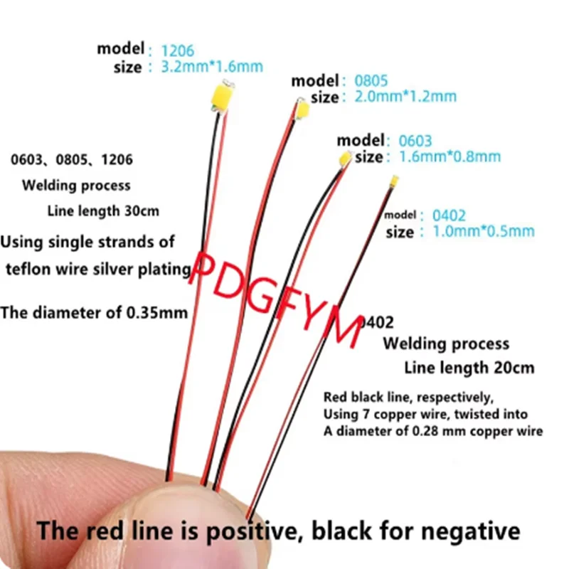 10pcs/Lot 0402 SMD Lamp Wired Micro Led Pre-soldered Micro Litz Wired Chip 20cm 3V Railway Model Gundam Scenes