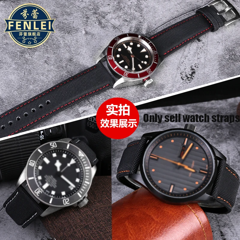 For Tag Heuer Omega Citizen Seiko Mido Strap Men Women Canvas Fabric Bracelet 20mm 21mm 22mm 23mm 24mm Nylon Leather Watch band