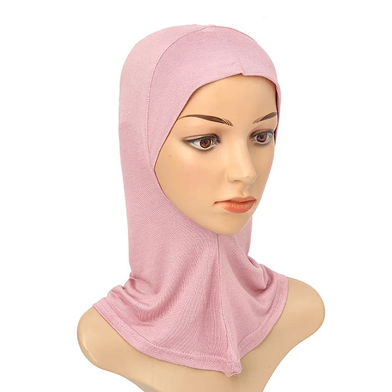 Soft Modal Inner Hijab Caps Turbans For Women Muslim Women Hijab Beanie Cap Elastic Neck Head Bonnet Hat Islamic Caps Underscarf