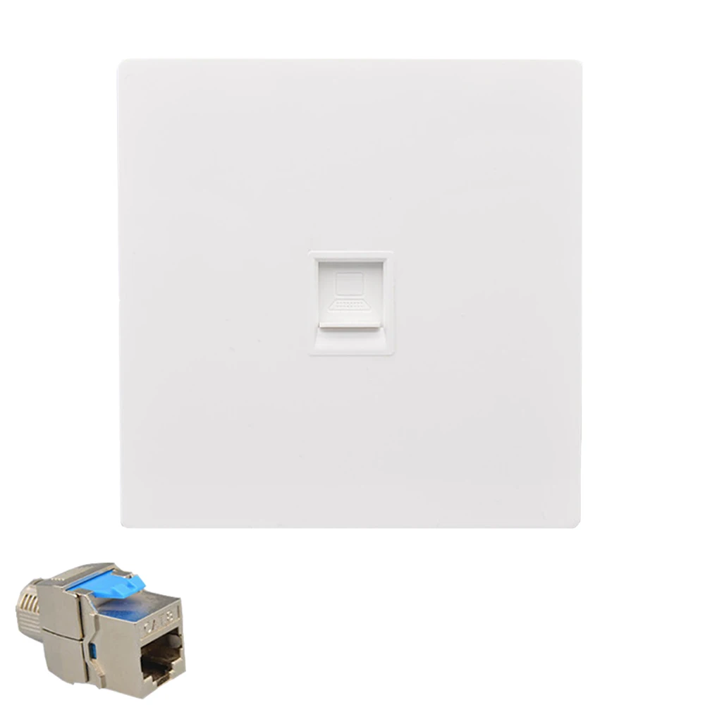 1 Port CAT8 CAT7 RJ45 86 Type Wall Panel CAT.7 LAN Faceplate CAT.8 Network Socket Ethernet Cable Socket Net Plug Shield Socket