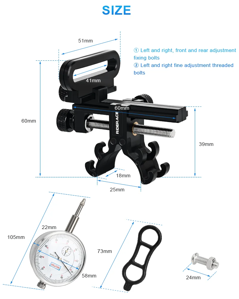 Soporte centrado ruedas RIDERACE con dial para bici carretera y BTT - imagen 3
