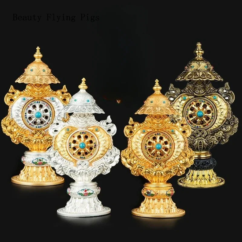 12x22.5cm alloy painted Tibetan Buddhism Tantric Buddha Hall offering Buddhist conch ornaments Buddhism  home decor