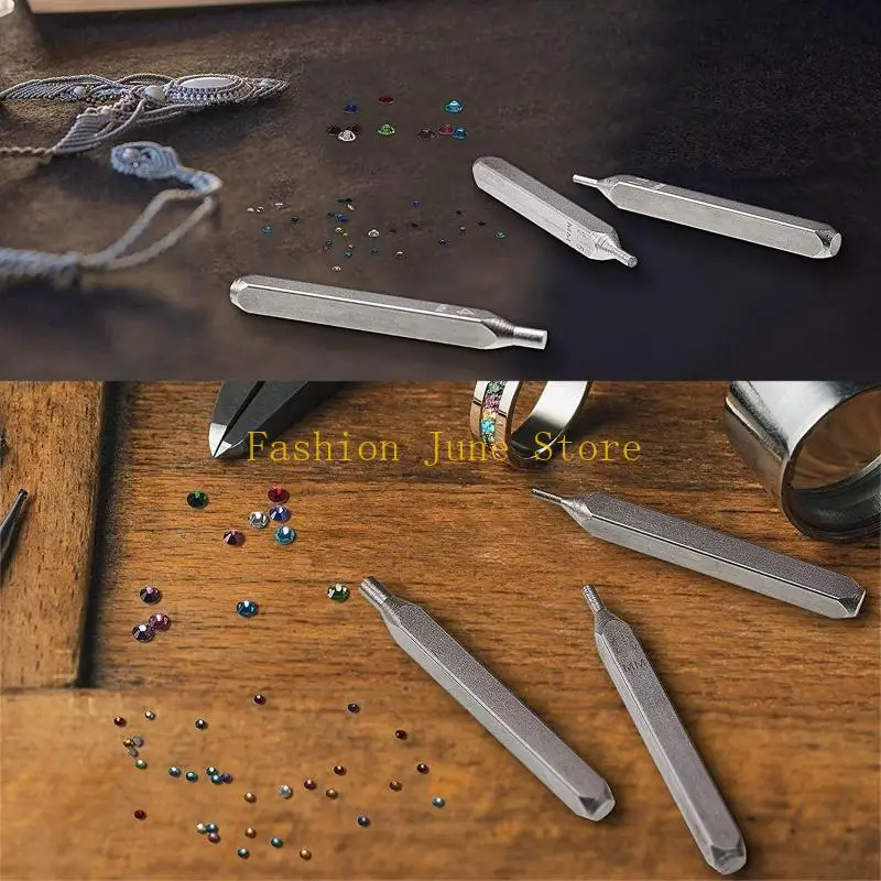 N5KA Flat Back Crystals Setter Rectangle Stamping Bar 3 Size Jewelry Metal Stamping Tool for Rhinestone for DIY Bracelet Neck