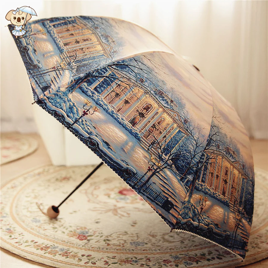 Women Umbrella Parasol Rain Chinese Vintage Uv Umbrella Visor Windproof Big Large Luxury Ultra Light Paraguas Umbrella Tent