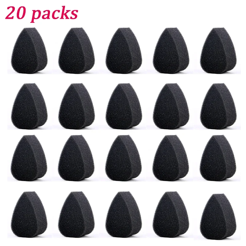 10/20-Piece Facial Art Painting Sponges, Black Makeup Sponge Blocks, Water Droplet and Semi-Circular Shaped Blending Tools