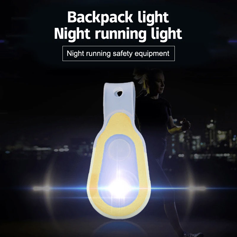 Luces Led para deportes al aire libre, luz de advertencia para ciclismo nocturno, Clip para bicicleta, accesorios para caminar y trotar de noche, luz nocturna de seguridad