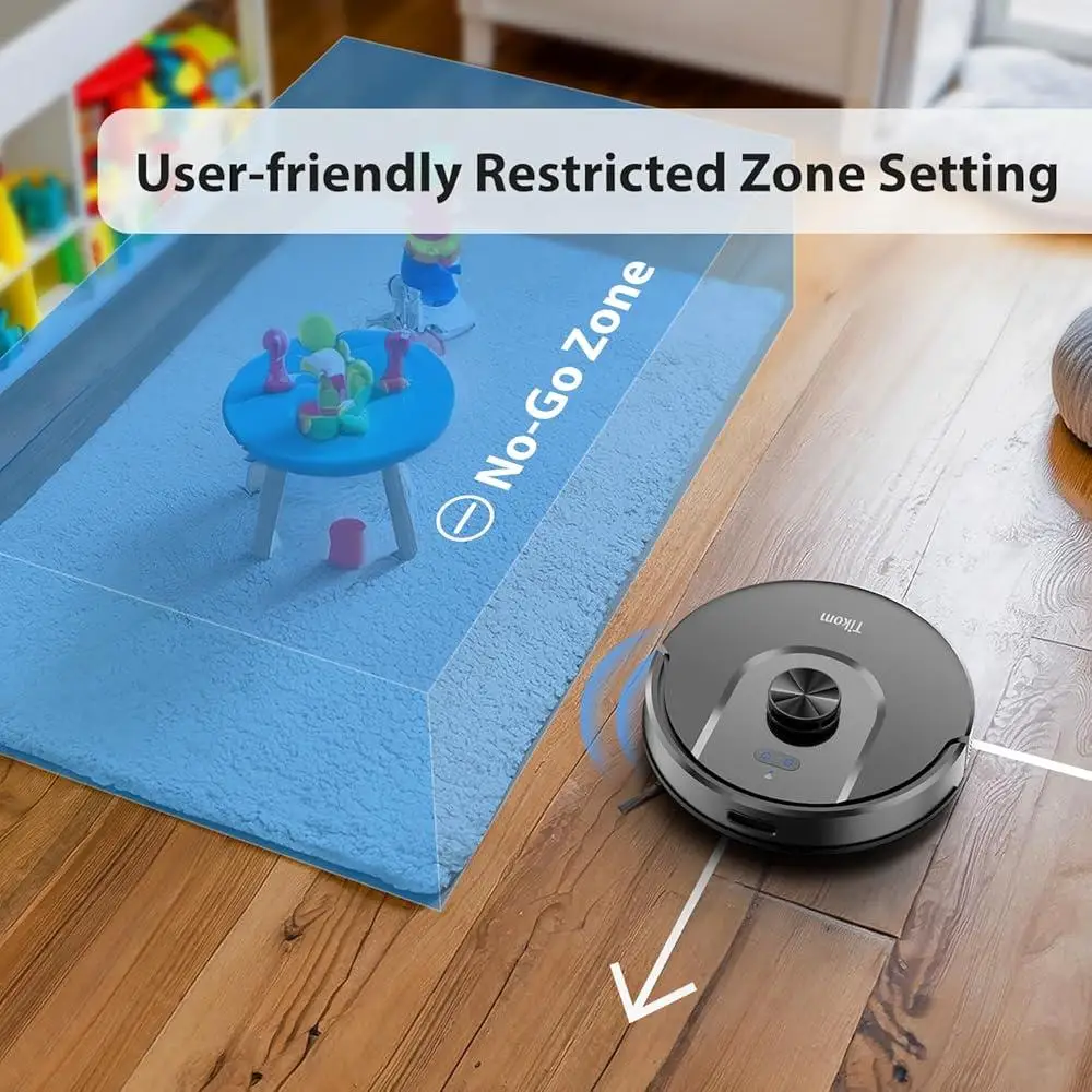 ロボット掃除機とモップのコンボ 5000Pa 吸引 スマート LiDAR ナビゲーション 静かな掃除 150 分の実行時間 カーペット ペットの毛 硬い床