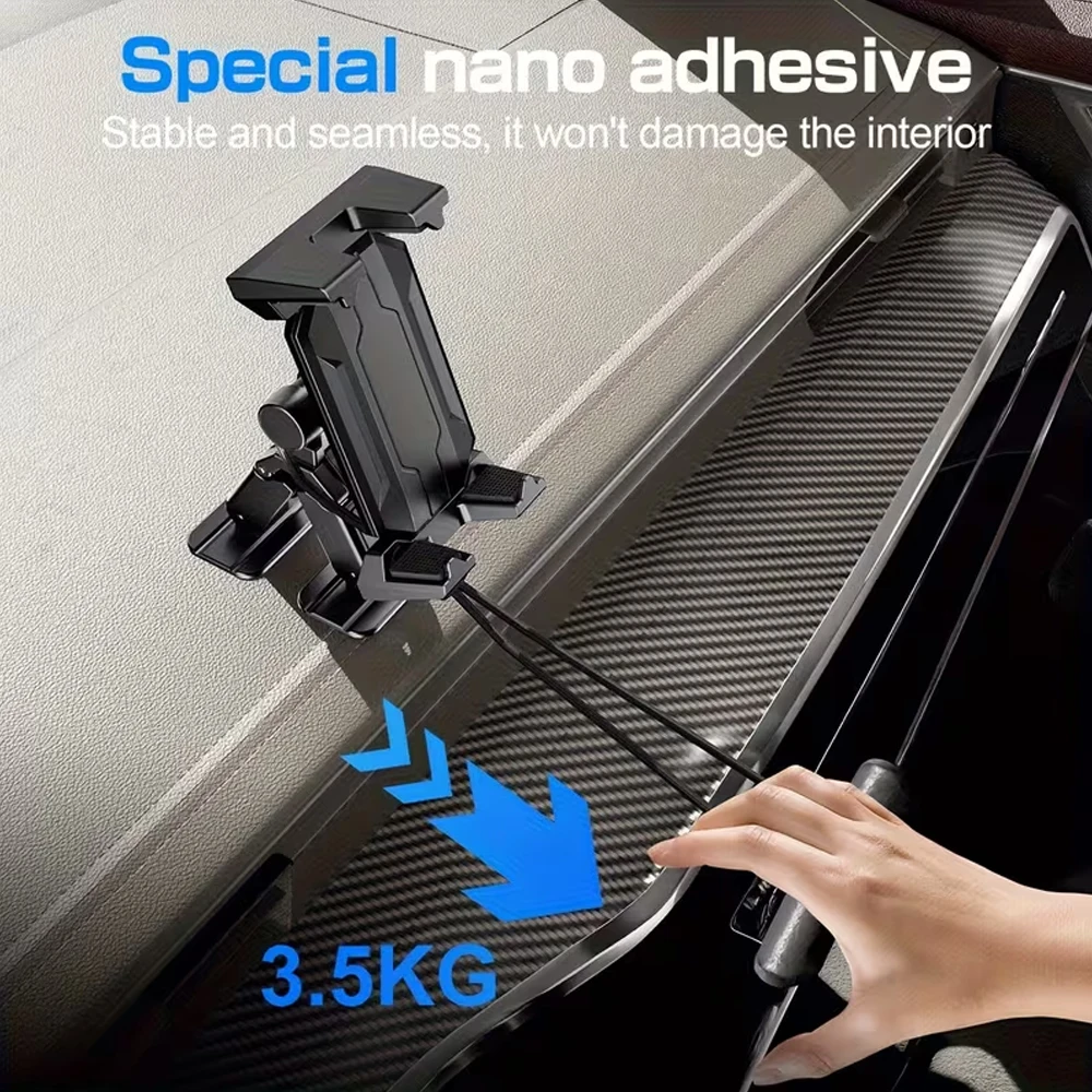 360-Grad-Drehbarer Tablet-Ständer und Handyhalterung für Auto, Schreibtisch, Wand, Desktop mit Selbstklebender Basis, Handy-Halterung Zubehör – Detail 5