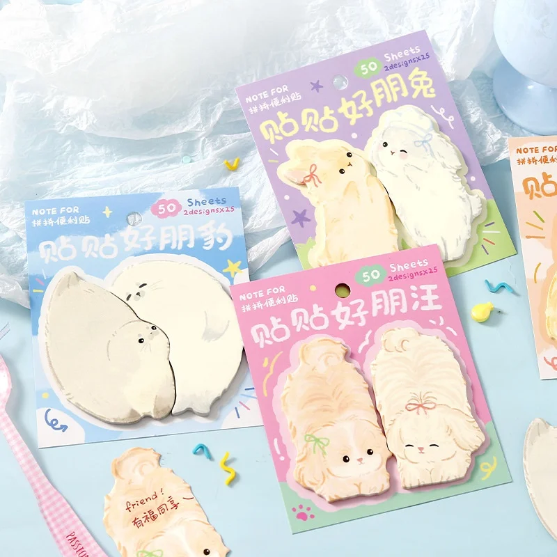 24pcs-lot-kawaii-cat-dog-rabbit-animal-memo-pad-cute-n-times-stationery-label-notepad-bookmark-post-school-supplies