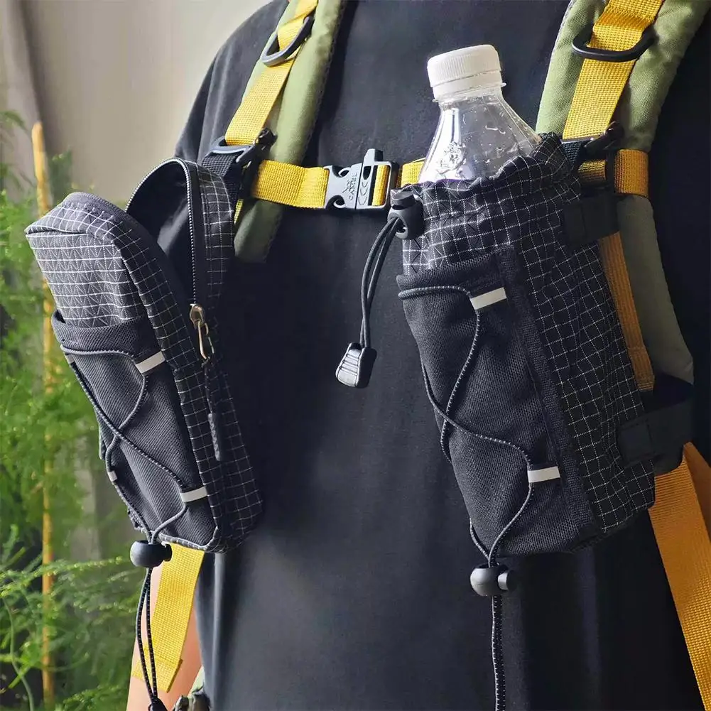 Camping Backpack Arm Bag Hiking Storage Pouch Adjustable Expandable Water Bottle Phone Holder Wallet Bag Outdoor Mountaineering