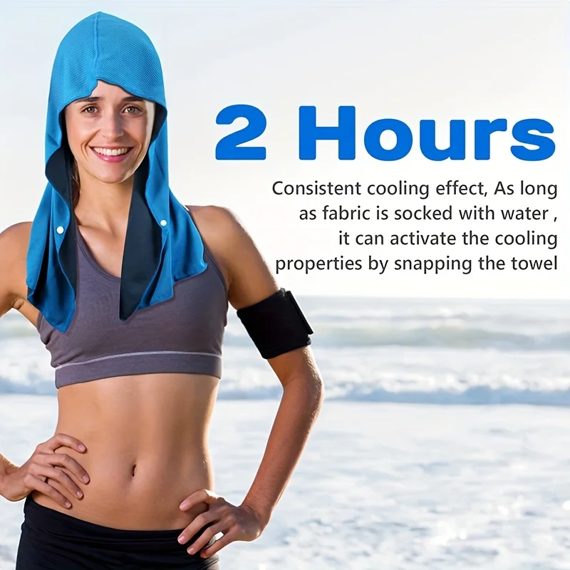 AliExpress NONE Hooded towel, cool towel for neck and face, suitable for hot weather, ideal for activities such as sports, camping and cycling.