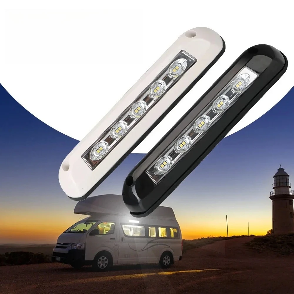 RV Van Trailer LED Awning Light, 12V/24V Waterproof Exterior Porch & Interior Wall Lamp for Caravan Camper