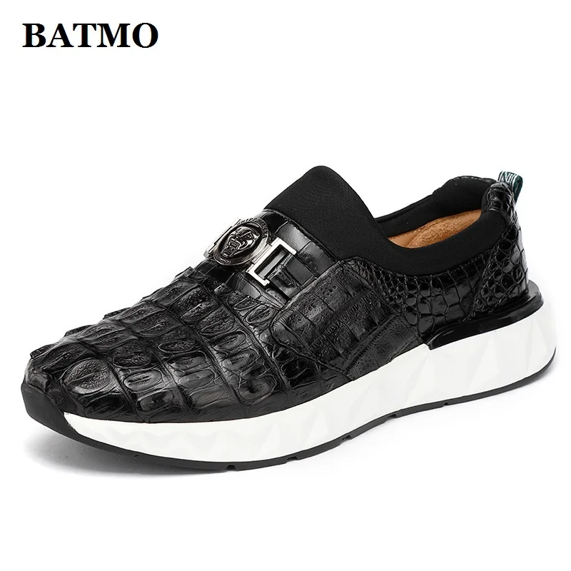 

BATMO 2023 new arrival Crocodile skin causal shoes men,male Genuine leather shoes CP-143