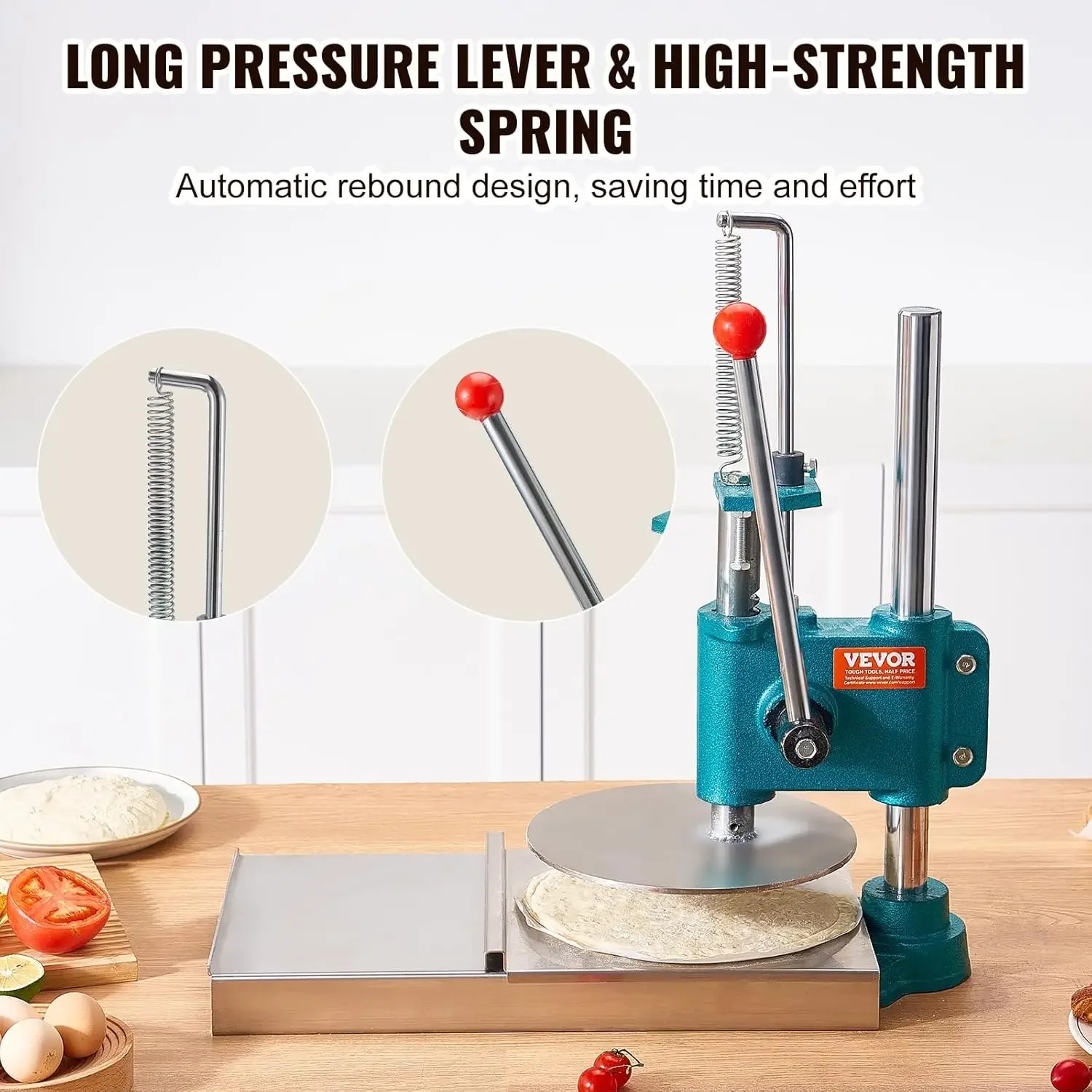 Manual Pizza Dough Press Machine, 9.5inch/24cm Household Pizza Pastry, Commercial Chapati Sheet Pizza Crust Press Plate