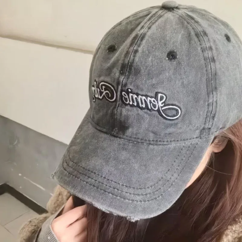New Party Hat Letter Embroidery Jennie Ruby Cap Grey Cap One Size White Words Embroidery Baseball Cap Party Decoration Hat view 5