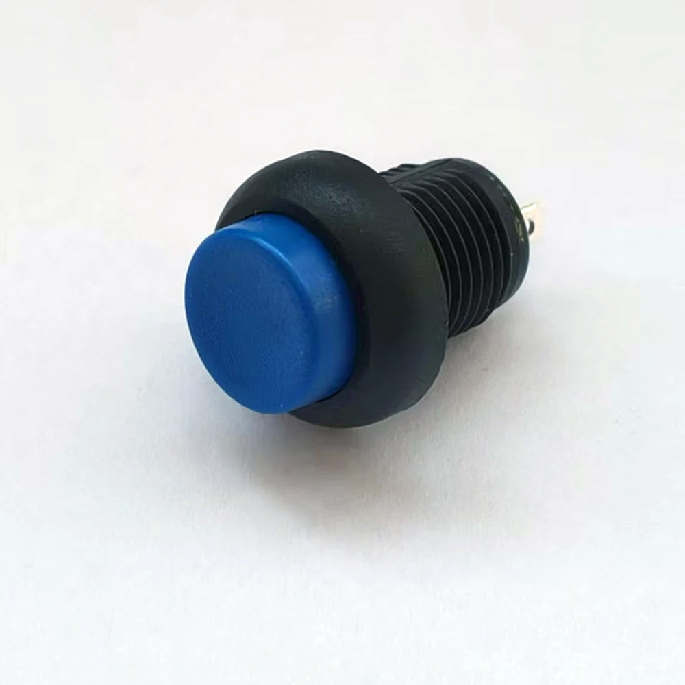 100 Pieces 12mm High Flat Head Black Plastic Push Button Switch Waterproof Anti-Vandal Raised Head Fixation Button