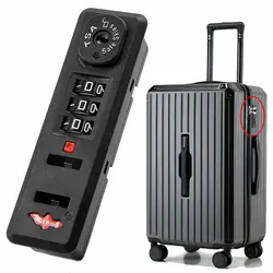 Black Luggage Password Lock 3-digit Number Combination Customs Lock Security Tool Travel Supplies Trolley Suitcase Password Lock