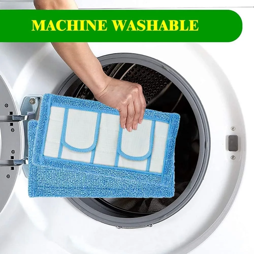 แผ่นรอง Kain Pel Microfiber แบบใช้ซ้ำได้4แพ็คสำหรับ swiffer Sweeper และไม้ถูพื้นแบนขนาด10-12นิ้วแผ่นสำลีเช็ดหน้าเปียกสำหรับพื้นเนื้อแข็ง