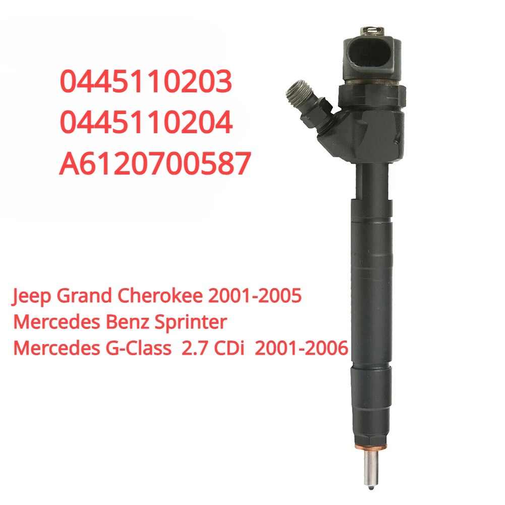 

0445110204 0445110203 New Diesel Fuel Injector A6120700587 For Mercedes Benz Jeep Grand Cherokee 2.7 CRD