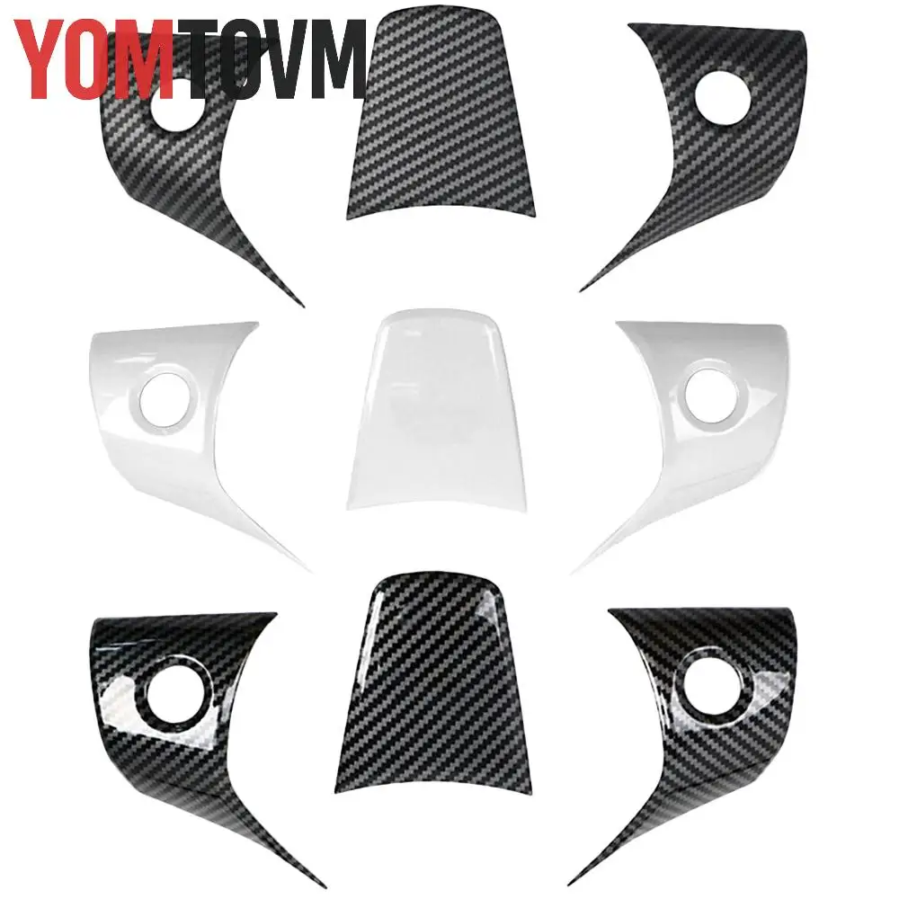 

3 шт. ABS-пластик, внутренняя накладка на руль, матовое углеродное волокно, черно-белая внутренняя часть для Tesla Model 3 2017-2022