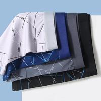 4pcs Boxer Shorts Men's Panties Elastic Mid Waist Letter Striped Print Sexy 3D Pouch Underwear Soft Men Mid Waist Underpants