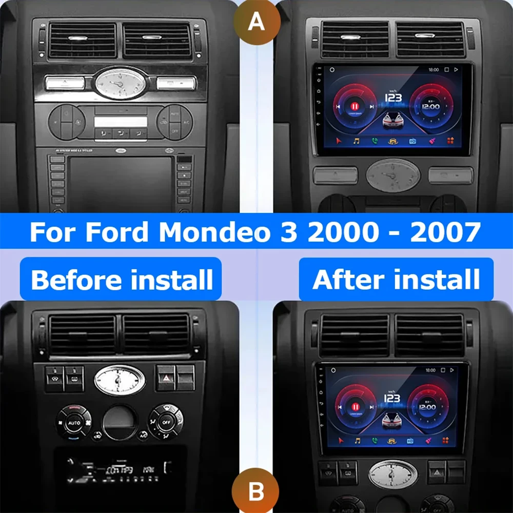 Android Car For Ford Mondeo 3 2000-2007 Radio Multimedia Video Player  Carplay Auto GPS Navigation Head Unit 5G WIFI No 2din DVD