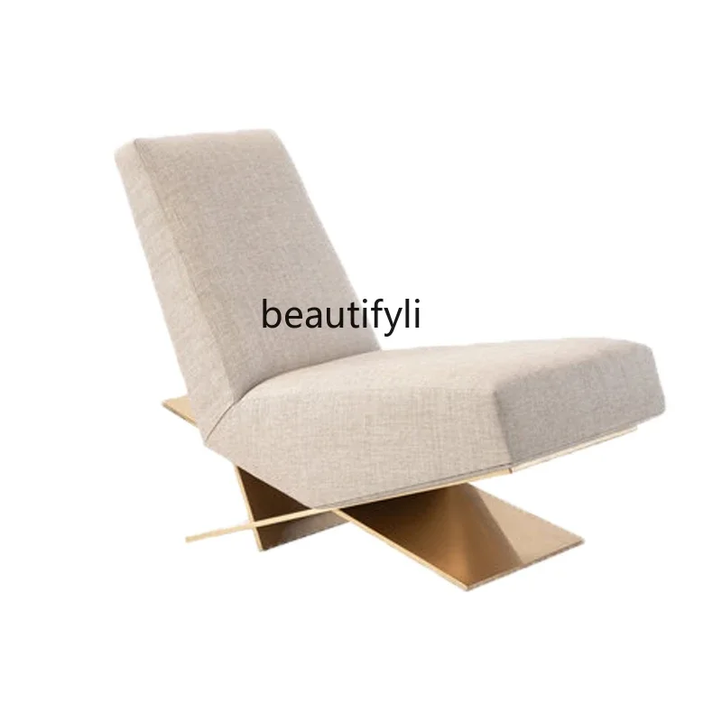 

P Nordic simple modern designer personalized metal triangle hotel soft decoration creative leisure back chair