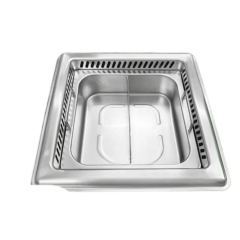 Embedded Internet-famous Smokeless Hot Pot Table Parts Sink Type Purification Square Ring Down Smoke Exhaust Induction Ring