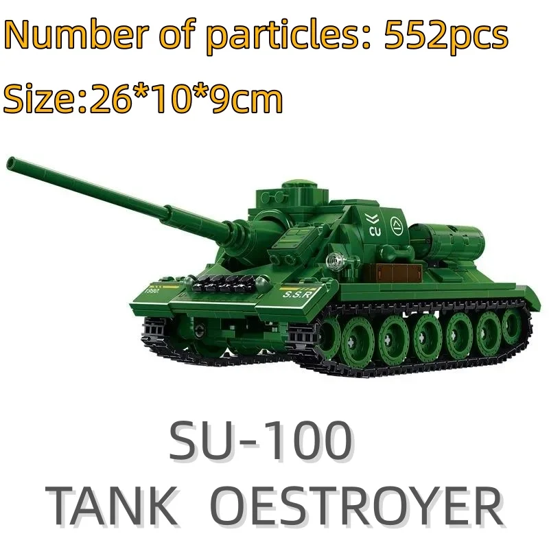 Militärisches Lernspielzeug zum Zusammenbauen – SU-100 Panzerzerstörer-Modell als Geburtstagsgeschenk und Dekorationsstück