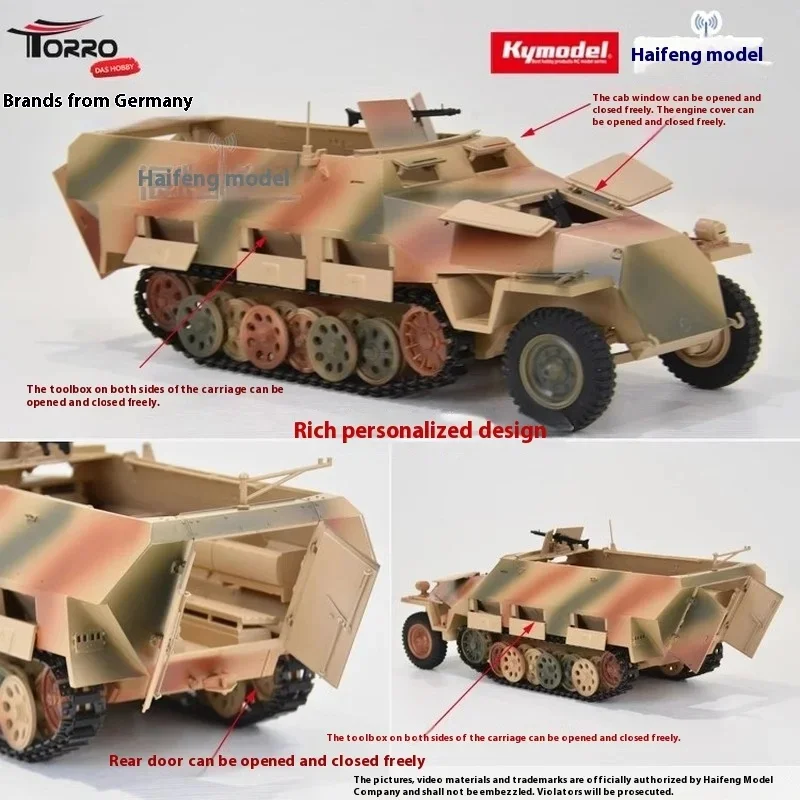 During World War II Germany transported half tracked tanks remote-controlled finished tanks TORRO brand tanks and Haifeng models