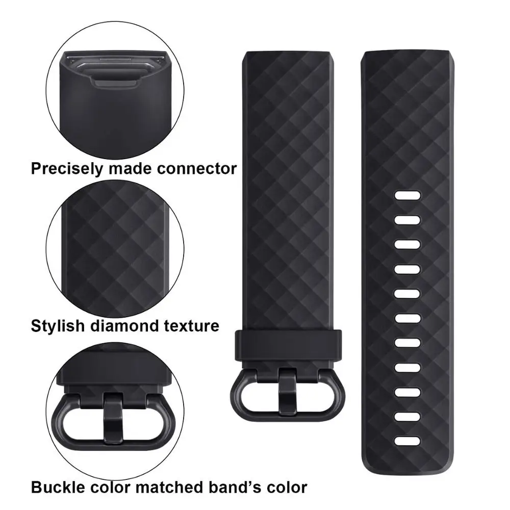 Correa de silicona para reloj inteligente Fitbit Charge 3 SE, pulsera deportiva de repuesto, Charge4/3SE