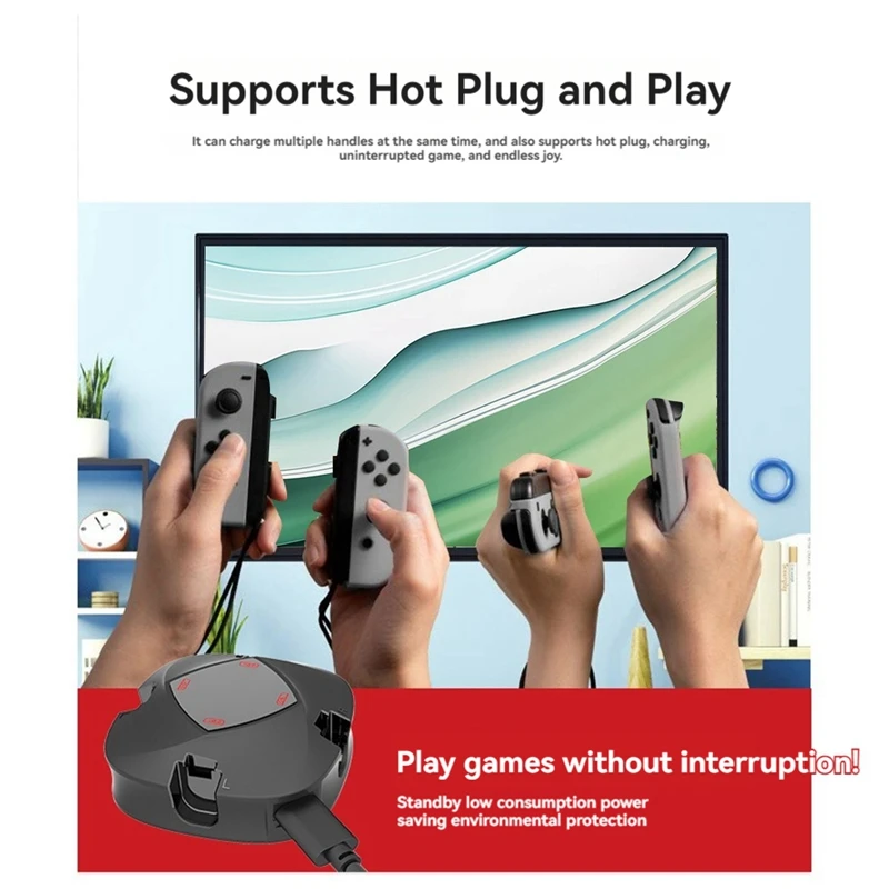 Зарядная док-станция 4 в 1 для переключателя Joycon, зарядное устройство, портативный держатель игрового контроллера, поддержка зарядки 4X Joycon-A23U