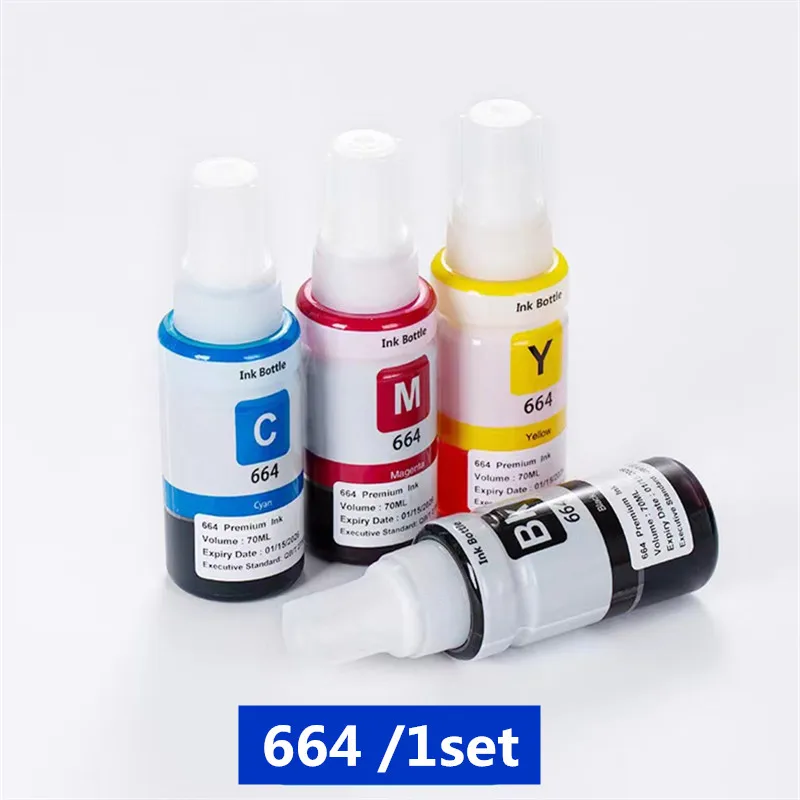 664 Refill dye ink 4*70ML Premium Refill Ink for Epson 664 T6641 T6642 T6643 T6644 L495 L550 L555 L565 L566 L575 L1300 L396