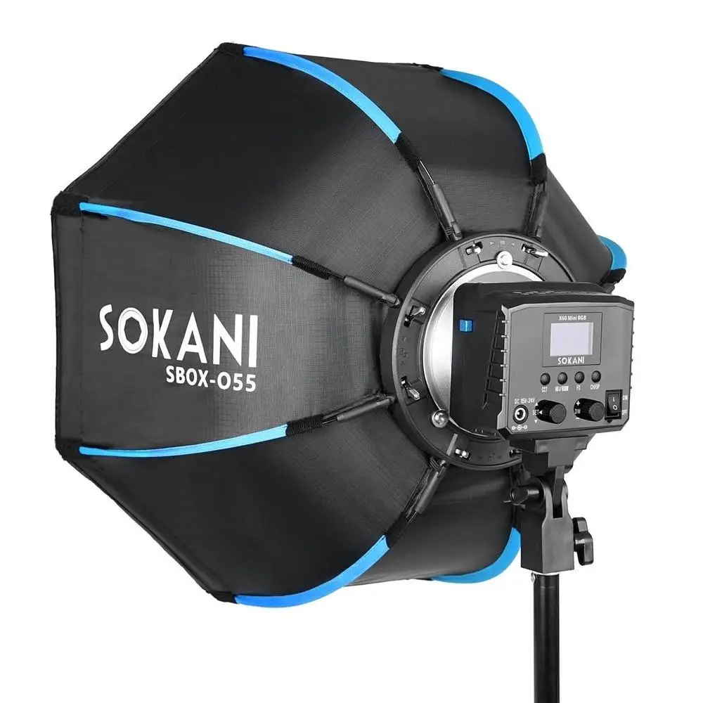 【DO BRASIL】Sokani X60 Mini 60W RGB LED Video Light with 55cm Octagon Softbox for TikTok Youtube Photography Recording