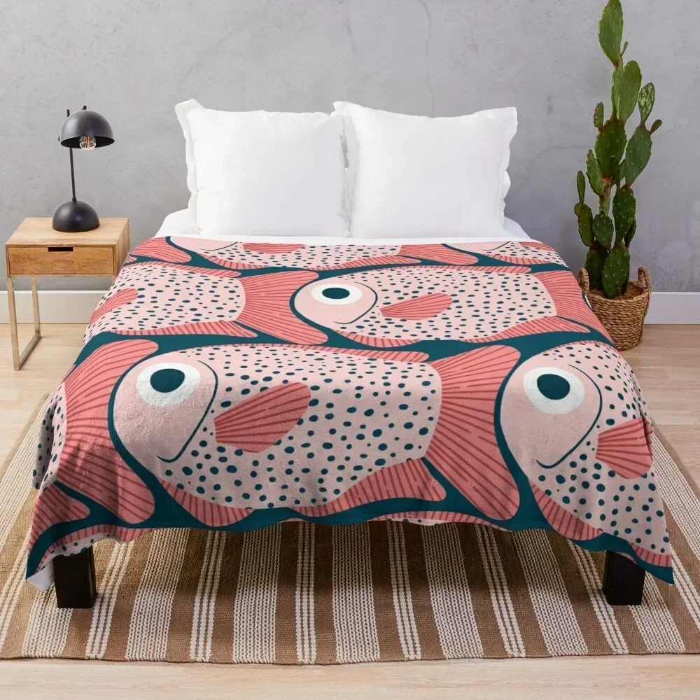 

Fish pattern Throw Blanket Soft Cozy Blanket for Pet Kids Adults