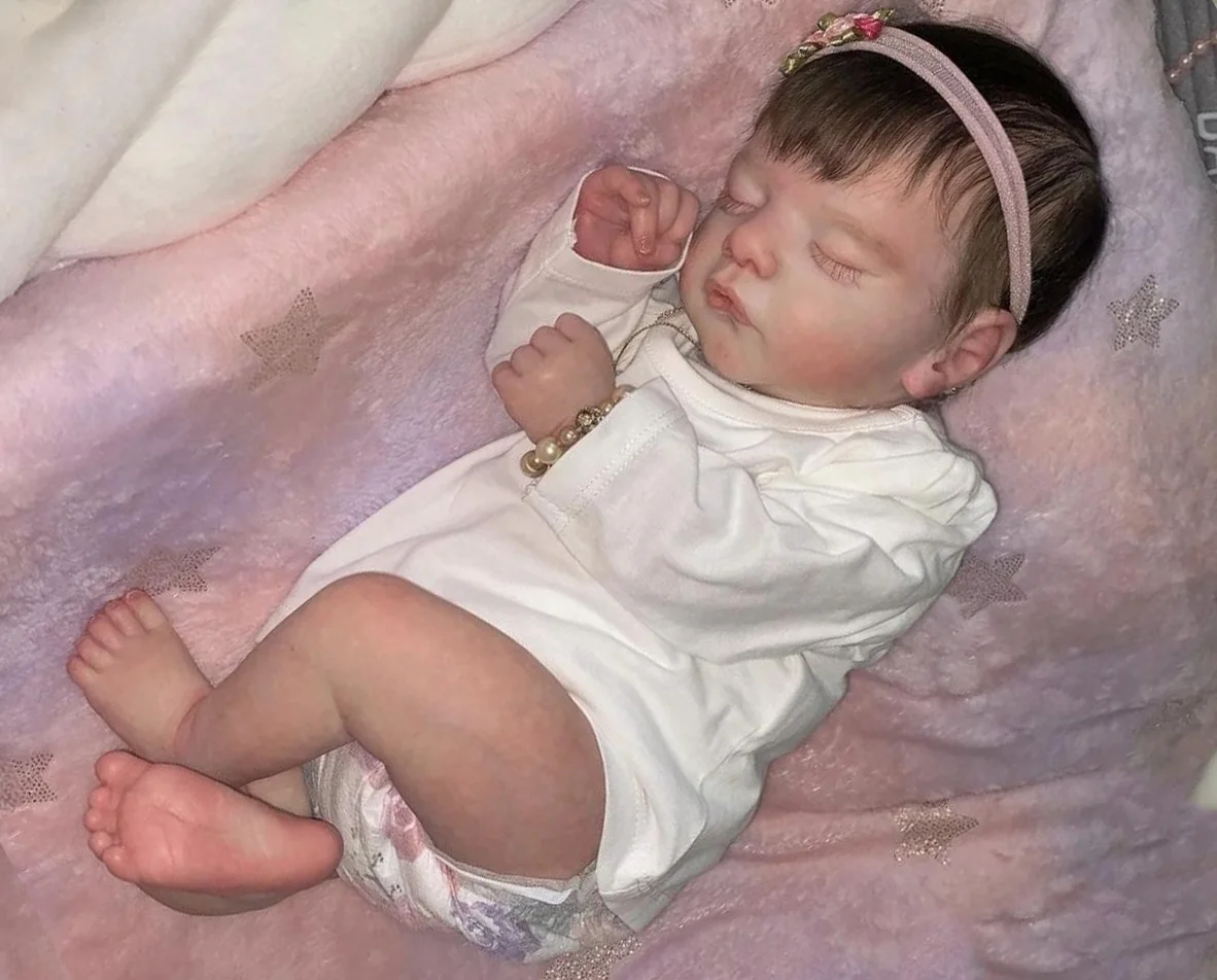 18 inch Sam pasgeboren peuter herboren pop levensechte zachte aanraking meerdere lagen schilderen 3D huid met zichtbare aderen handwortelhaar