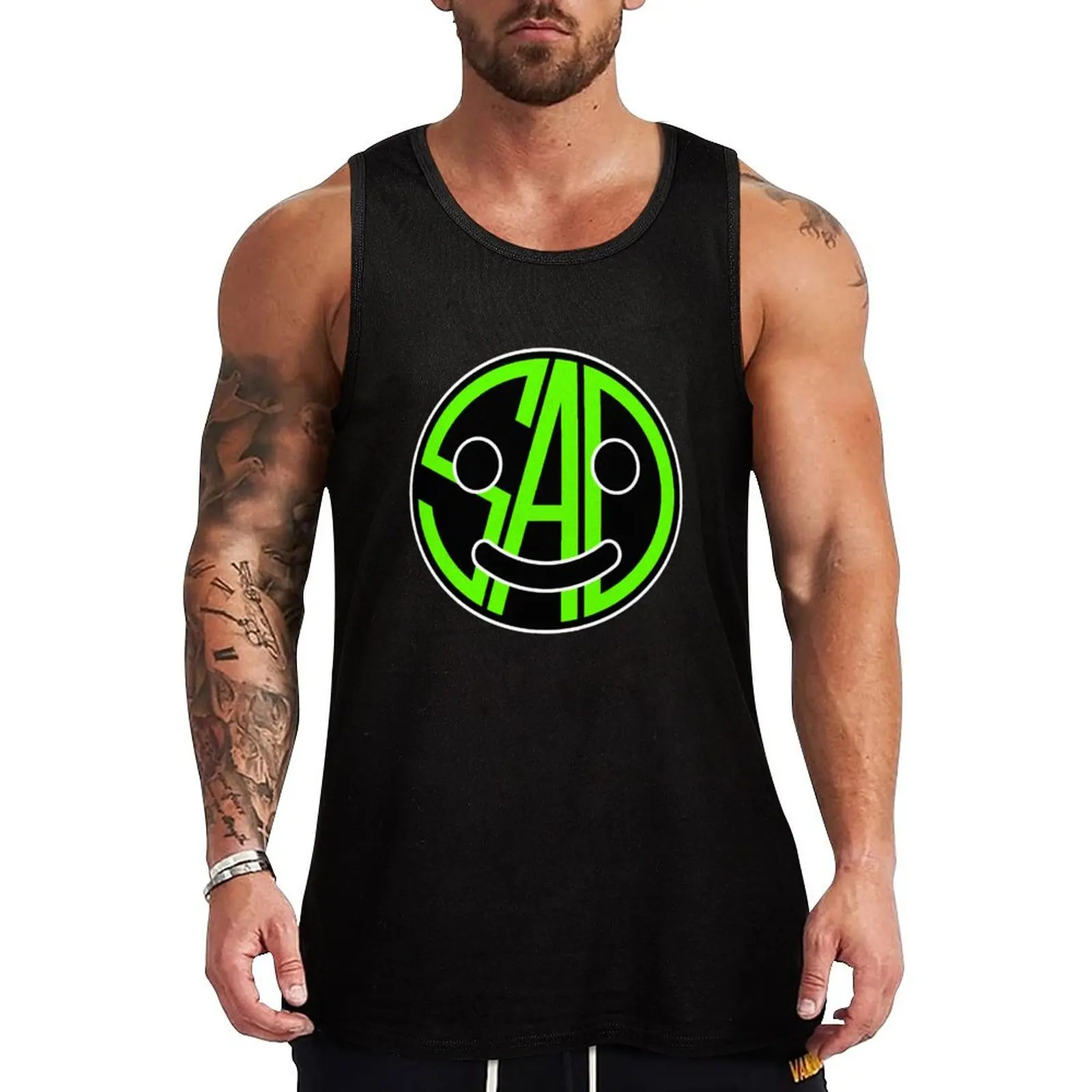 Happy but sad green Tank Top Utility Work Tank Top Durable Casual Sleeveless